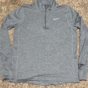 Nike Dri-Fit Long Sleeve 1/2 Zip Grey Tee Men’s Size Small